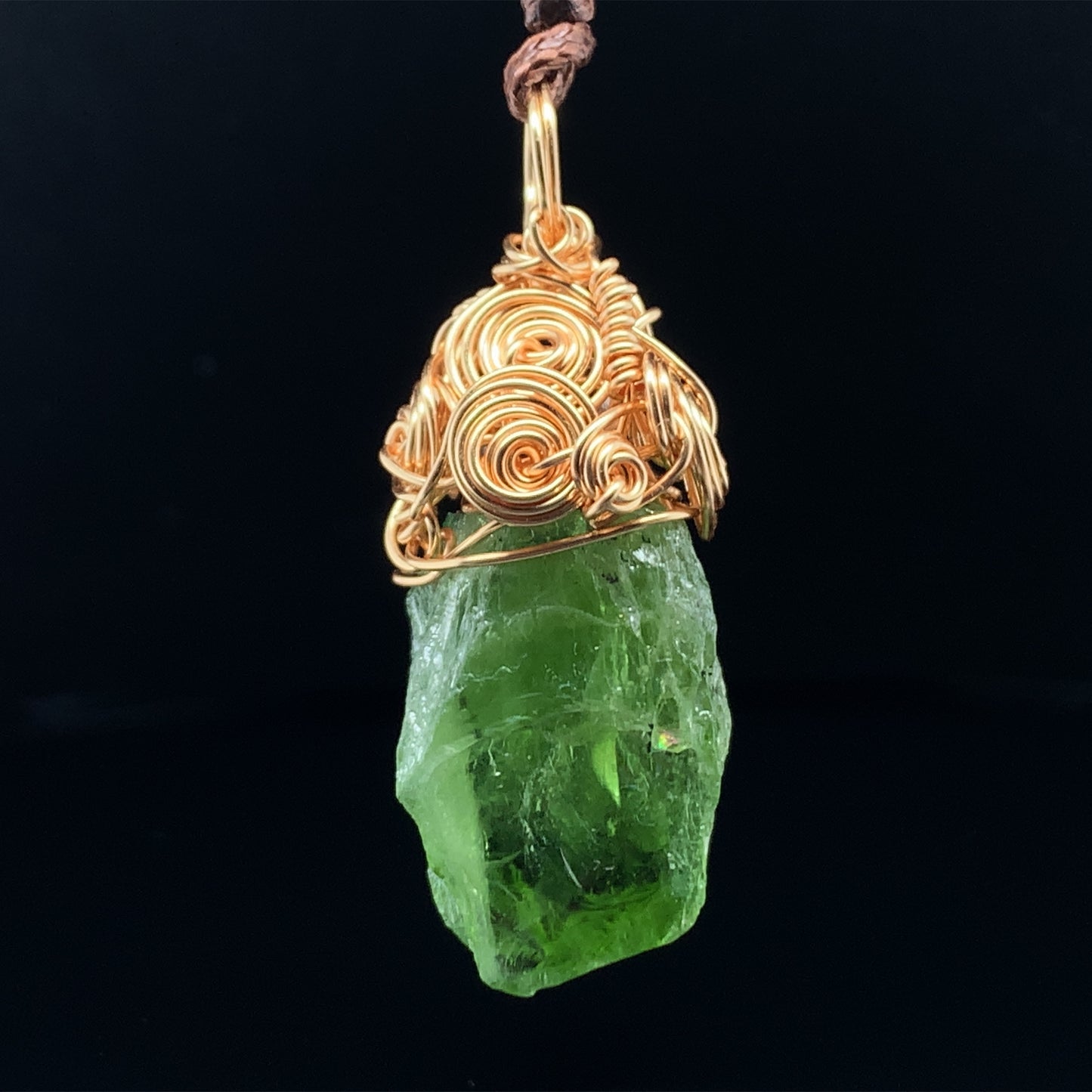 映 橄欖石繞線吊墜 43mm Peridot - PP09165