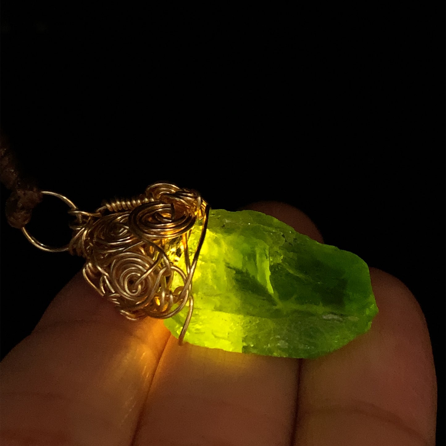 映 橄欖石繞線吊墜 43mm Peridot - PP09165