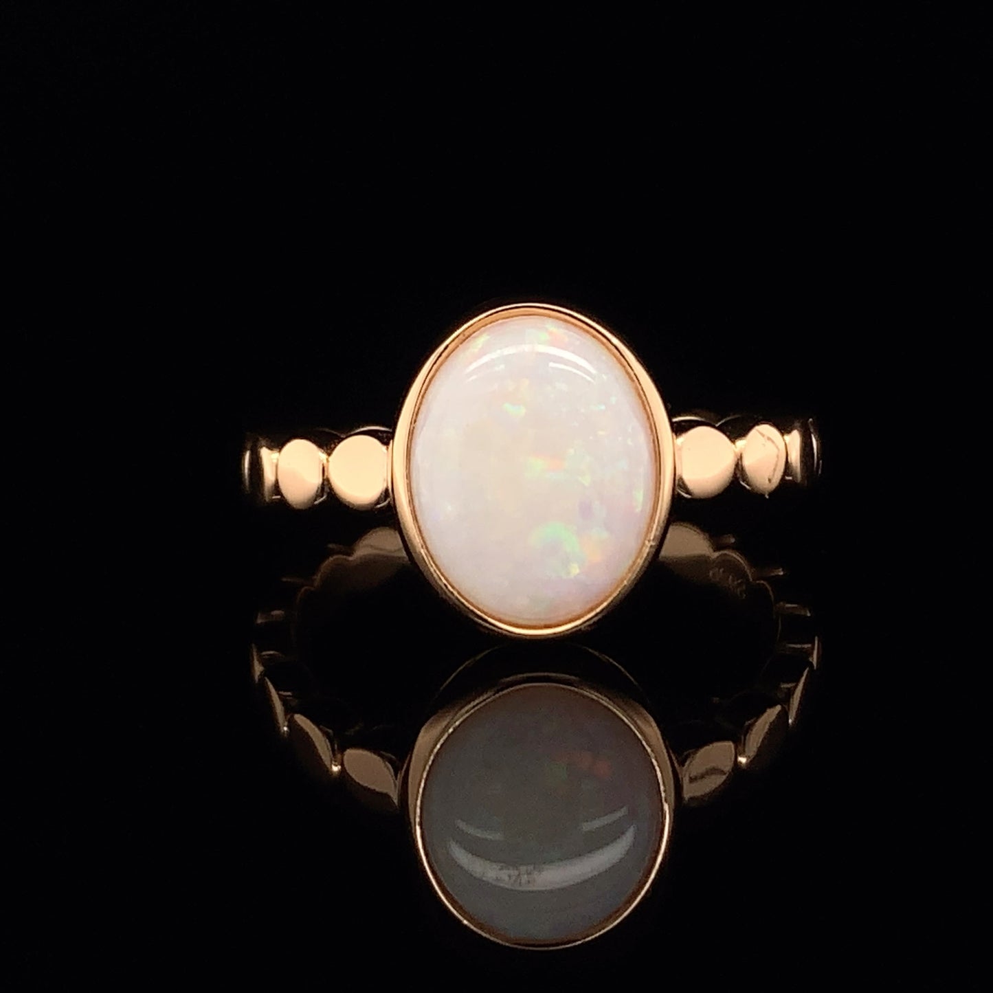 澳洲白澳寶純銀戒指 8x10mm White Opal - NRGOP408212