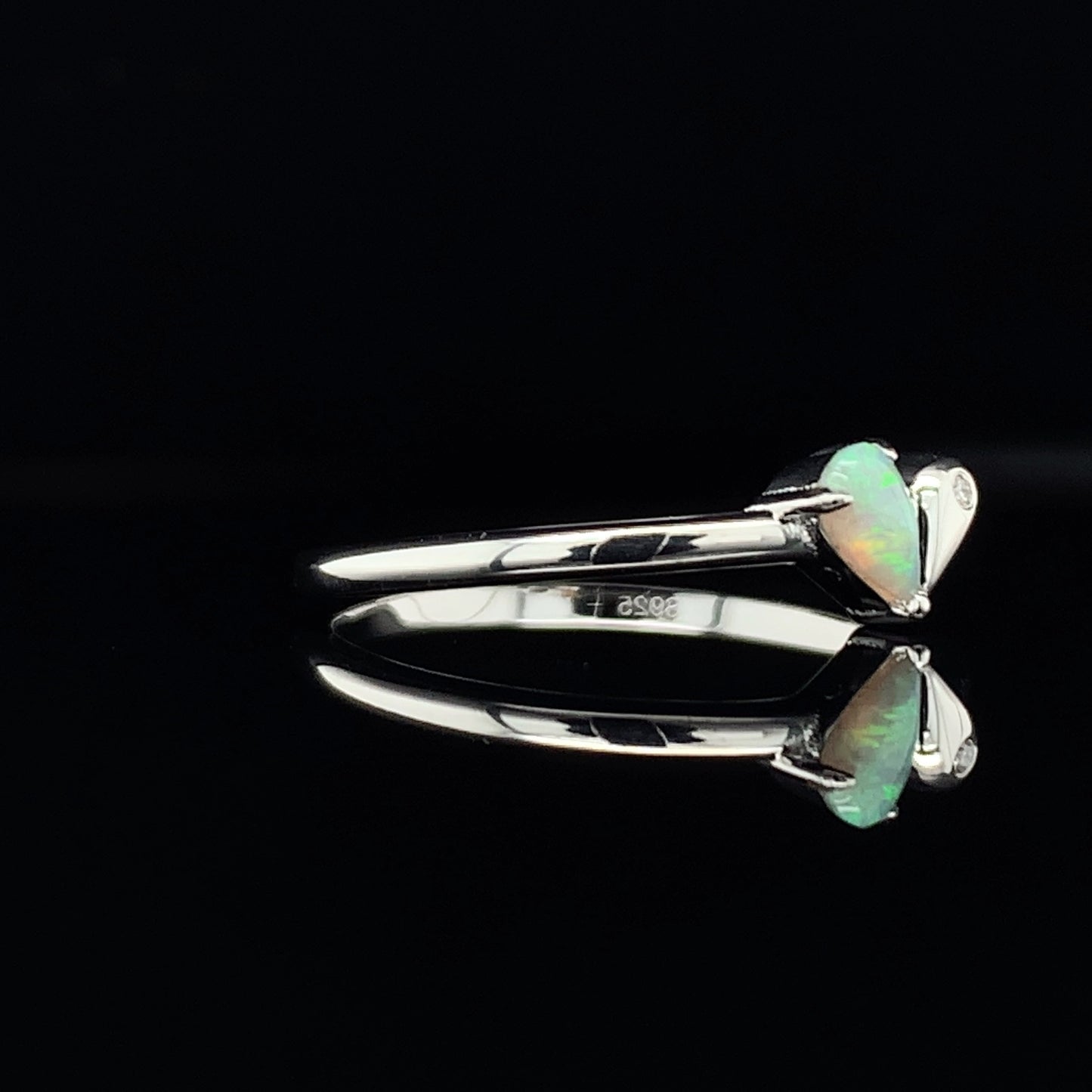 澳洲白澳寶純銀戒指 3x5mm White Opal - NRGOP408215