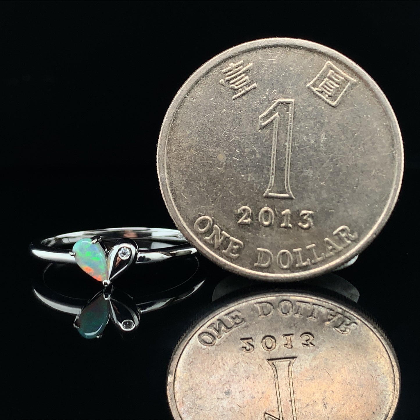 澳洲白澳寶純銀戒指 3x5mm White Opal - NRGOP408215