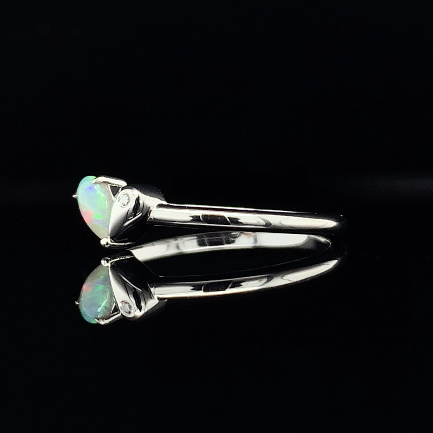 澳洲白澳寶純銀戒指 3x5mm White Opal - NRGOP408215