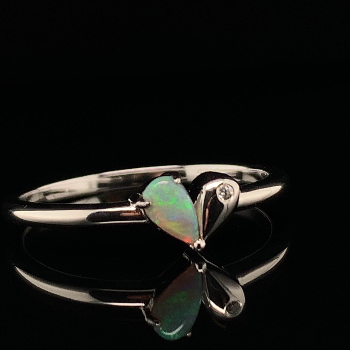 澳洲白澳寶純銀戒指 3x5mm White Opal - NRGOP408215
