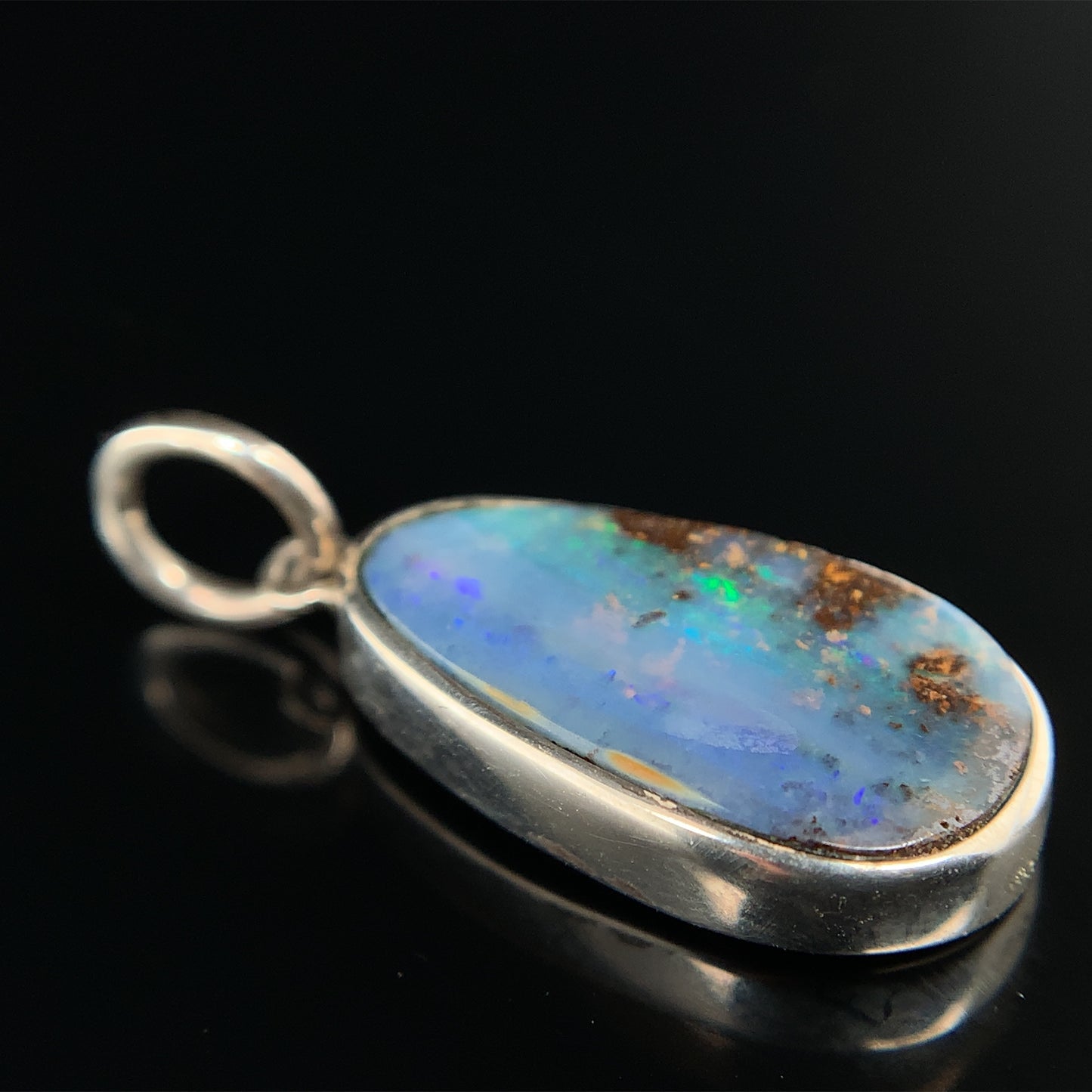 澳洲鐵澳寶純銀吊墜 8x15mm Boulder Opal - NPDOP408202