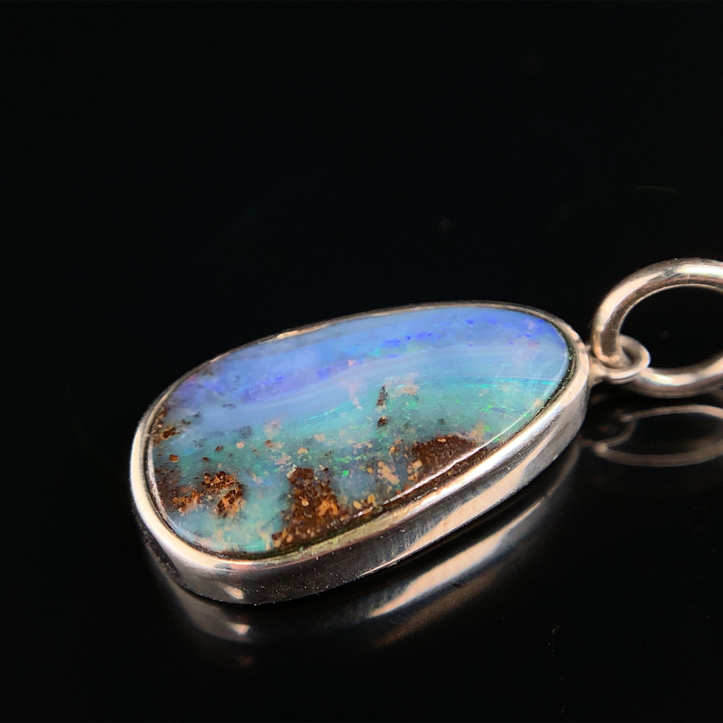 澳洲鐵澳寶純銀吊墜 8x15mm Boulder Opal - NPDOP408202