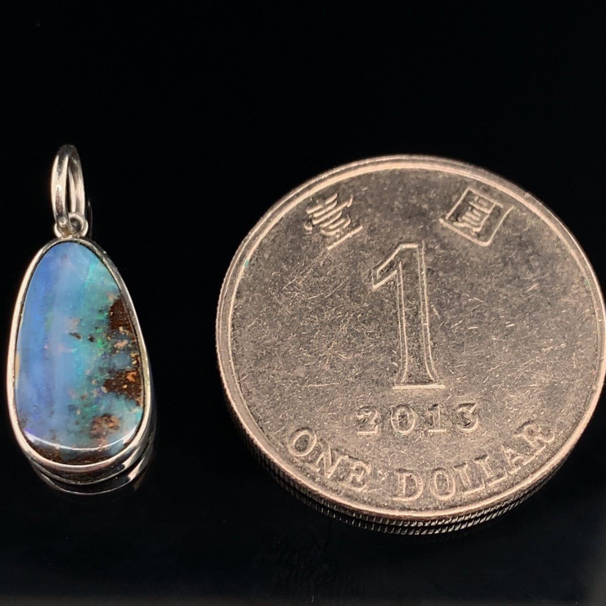 澳洲鐵澳寶純銀吊墜 8x15mm Boulder Opal - NPDOP408202