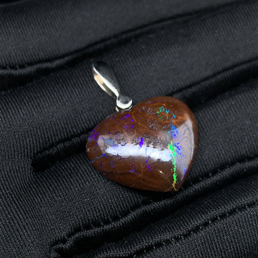 澳洲鐵澳寶 (礫背蛋白石) 純銀吊墜  Boulder Opal - NAOP05063