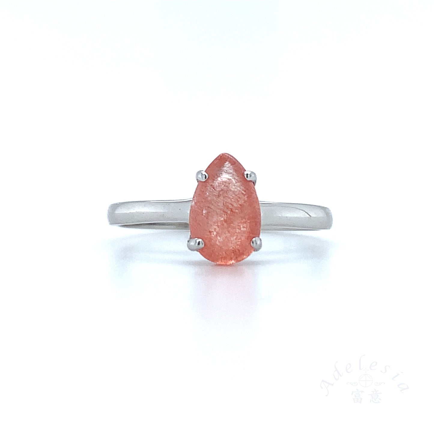 俄啤 - 士多啤梨晶 5x8mm 純銀戒指 - NRUSQRG212054