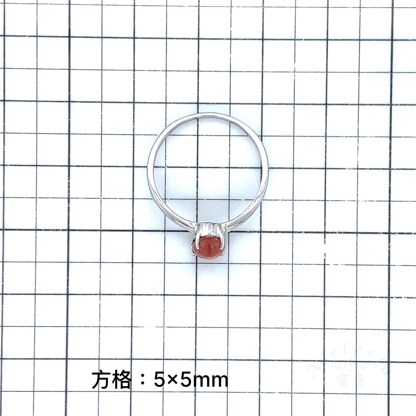 俄啤 - 士多啤梨晶 純銀戒指 - NRUSQRG212052