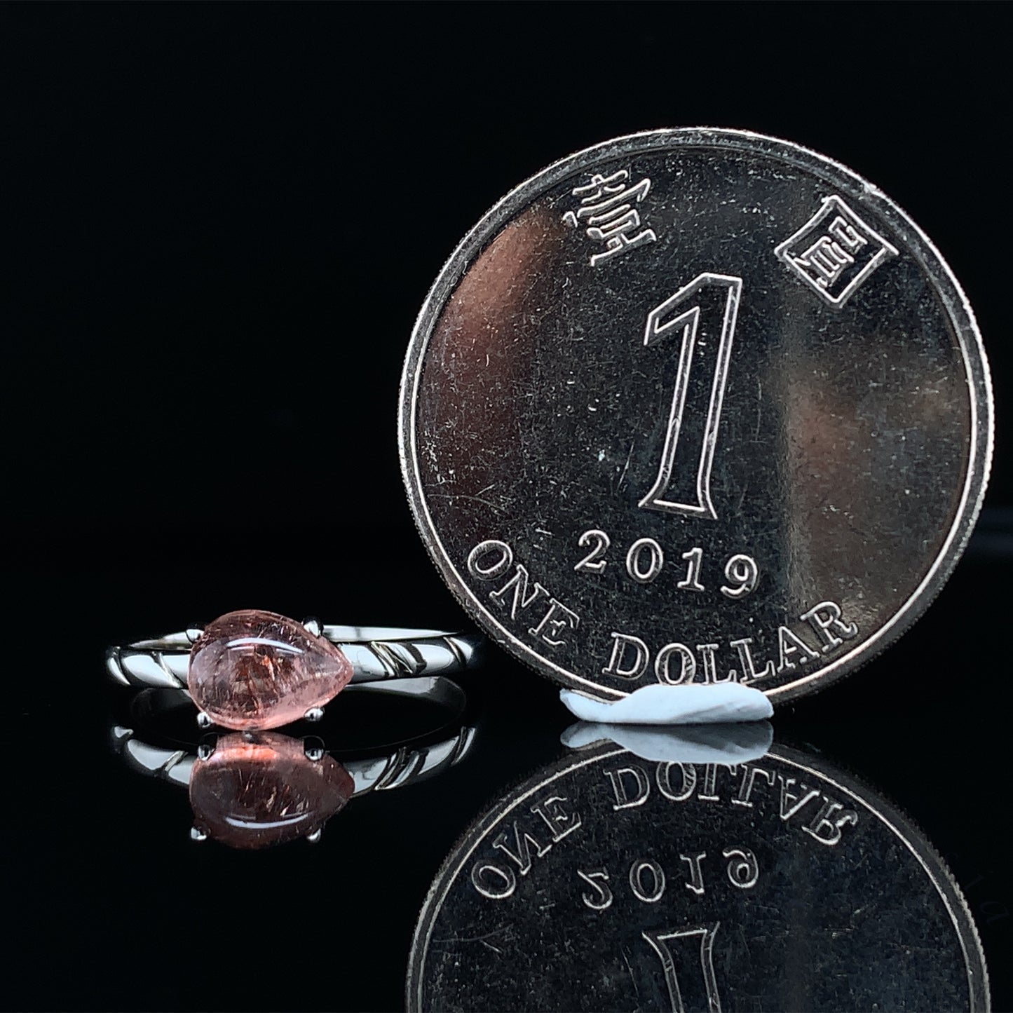 俄啤 - 士多啤梨晶 5x7mm 純銀戒指 - NRUSQRG304148